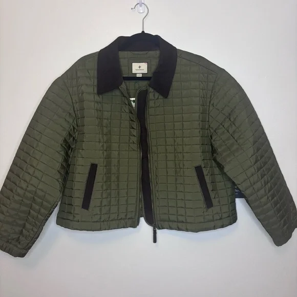 Tuckernuck NWT Olive Green Box Quilt Barn Coat Jacket Corduroy detail sz XL/XXL - Picture 2 of 8